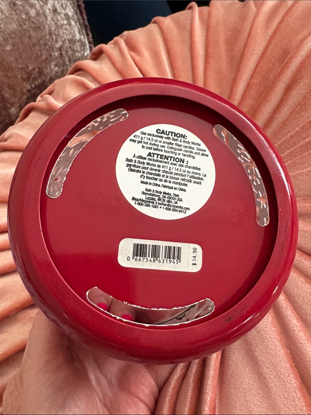 Bath and Body Works Red Holiday Metal Candle Holder - Picture 8 of 10